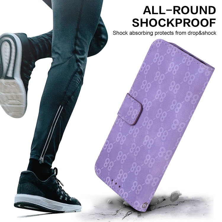For OnePlus 11 Double 8-shaped Embossed Leather Phone Case(Purple) by buy2fix