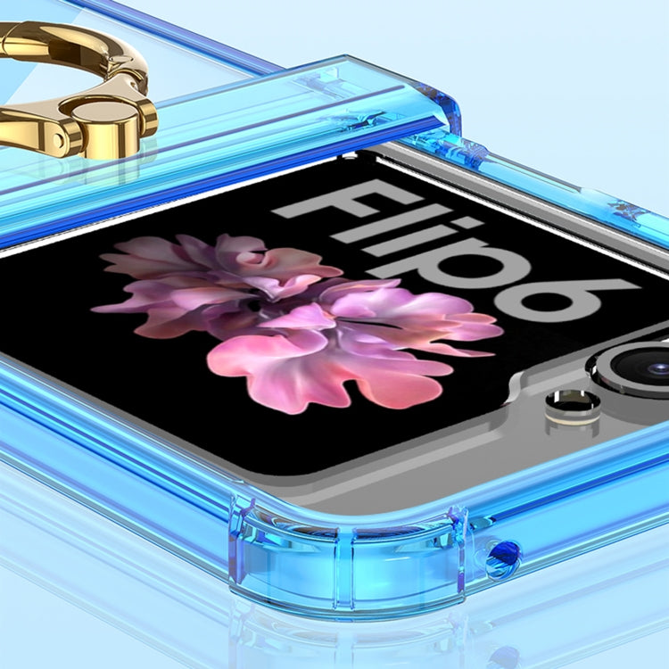 For Samsung Galaxy Z Flip6 / Flip7 FE GKK MagSafe Airbag Hinge Shockproof Phone Case with Ring Holder(Transparent) by GKK
