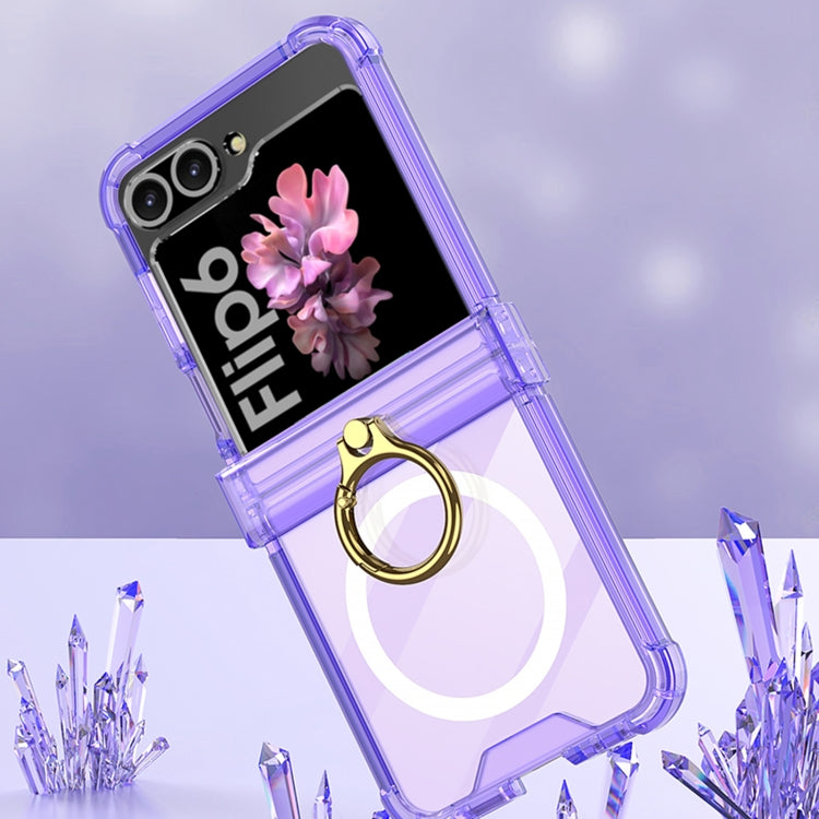 For Samsung Galaxy Z Flip6 / Flip7 FE GKK MagSafe Airbag Hinge Shockproof Phone Case with Ring Holder(Purple) - Galaxy Z Flip6 5G Cases by GKK | Online Shopping UK | buy2fix