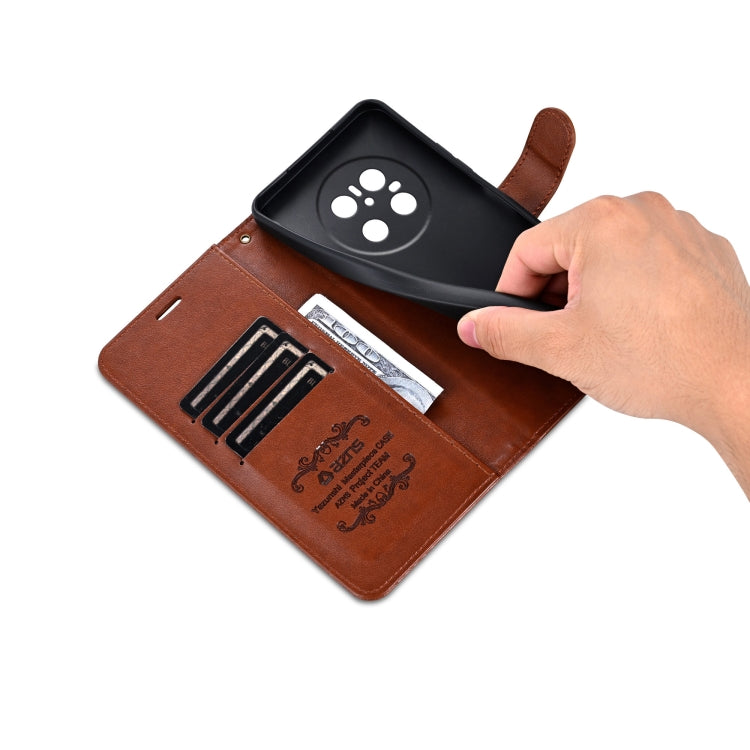 For Huawei Mate 70 AZNS Sheepskin Texture Flip Leather Phone Case(Brown) by AZNS