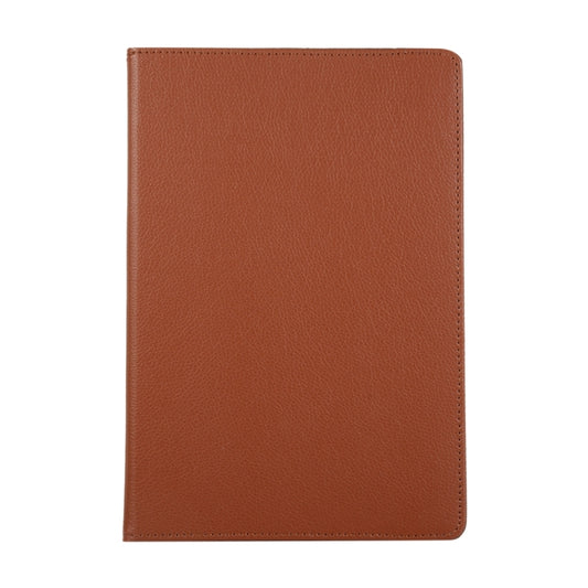 For Samsung Galaxy Tab S9 Ultra Litchi Texture 360 Degrees Rotation Holder Leather Tablet Case(Brown) by buy2fix