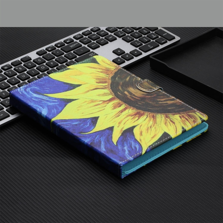 For 7 inch Universal Tablet Colored Drawing Stitching Horizontal Flip Leather Case with Holder & Card Slots & Anti-skid strip(Sunflower) - 7 inch by buy2fix | Online Shopping UK | buy2fix