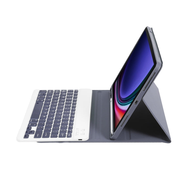 For Samsung Galaxy Tab S9 A710B Candy Color TPU Bluetooth Keyboard Leather Tablet Case with Pen Holder(Purple) by buy2fix