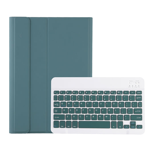 For Samsung Galaxy Tab S10 Lite / S10 FE / S9 FE A710B Candy Color TPU Bluetooth Keyboard Leather Tablet Case with Pen Holder(Dark Green) by buy2fix