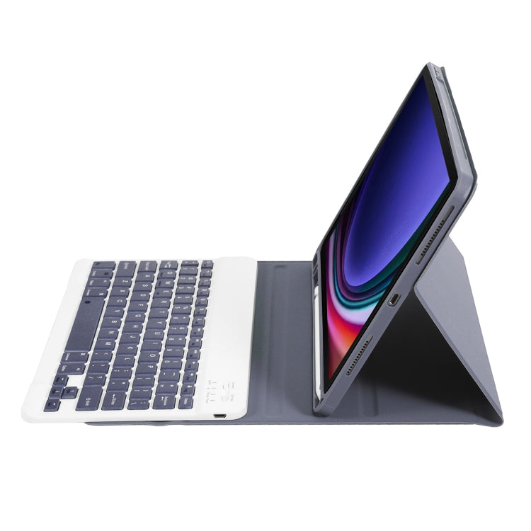 For Samsung Galaxy Tab S10 Lite / S10 FE / S9 FE A710B Candy Color TPU Bluetooth Keyboard Leather Tablet Case with Pen Holder(Purple) by buy2fix