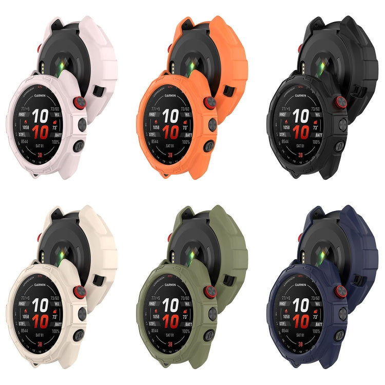 For Garmin Approach S70 47mm Armor Hollow Watch Protective Case(Orange) by buy2fix