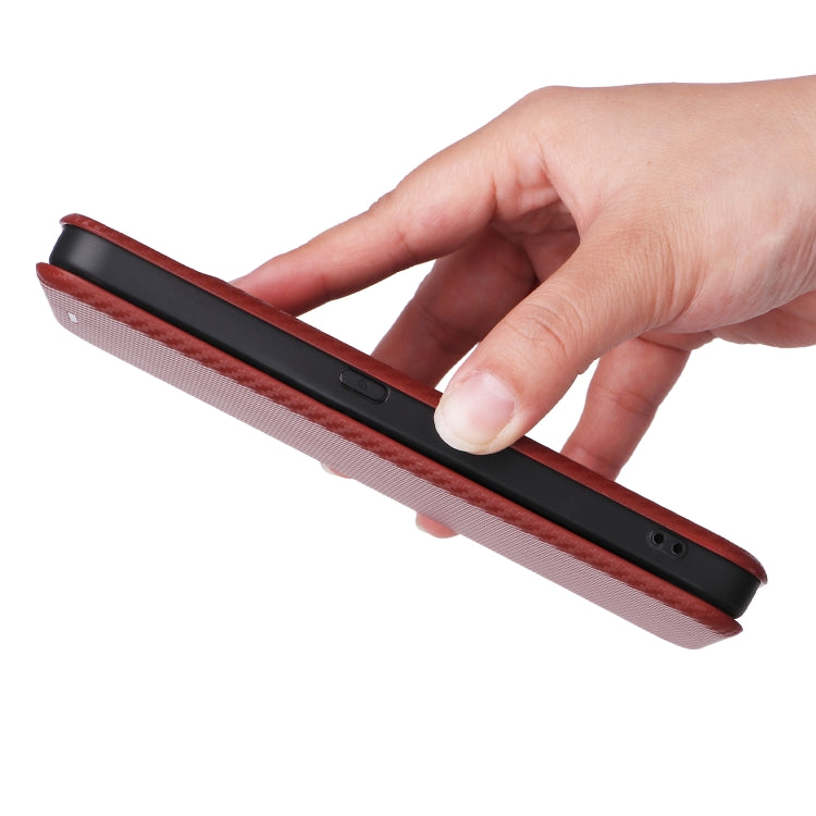 For Nothing CMF Phone 1 Carbon Fiber Texture Flip Leather Phone Case(Brown) - Nothing Cases by buy2fix | Online Shopping UK | buy2fix