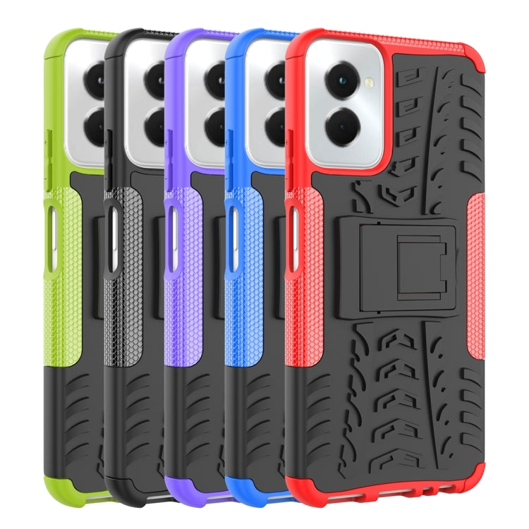 For Motorola Moto G Power 5G 2024 Tire Texture TPU + PC Phone Case with Holder(Black) by buy2fix