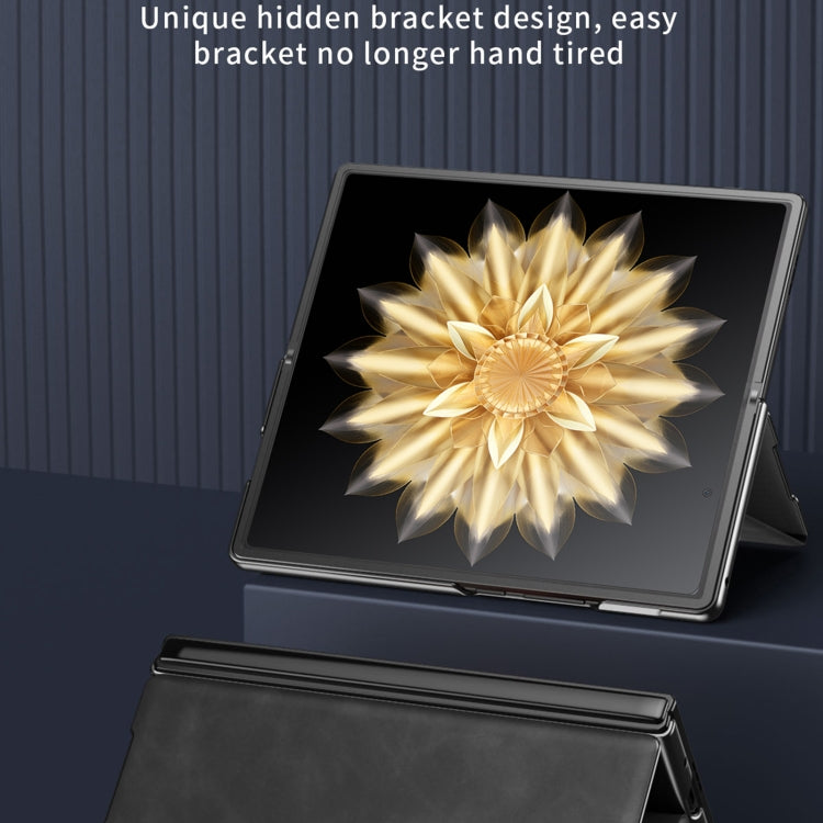 For Honor Magic V2 Celebrity Series Napa Texture Shockproof Phone Leather Case(Black) by buy2fix