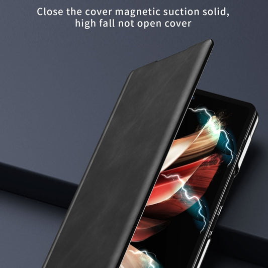 For Honor Magic V2 Celebrity Series Napa Texture Shockproof Phone Leather Case(White) - Honor Cases by buy2fix | Online Shopping UK | buy2fix