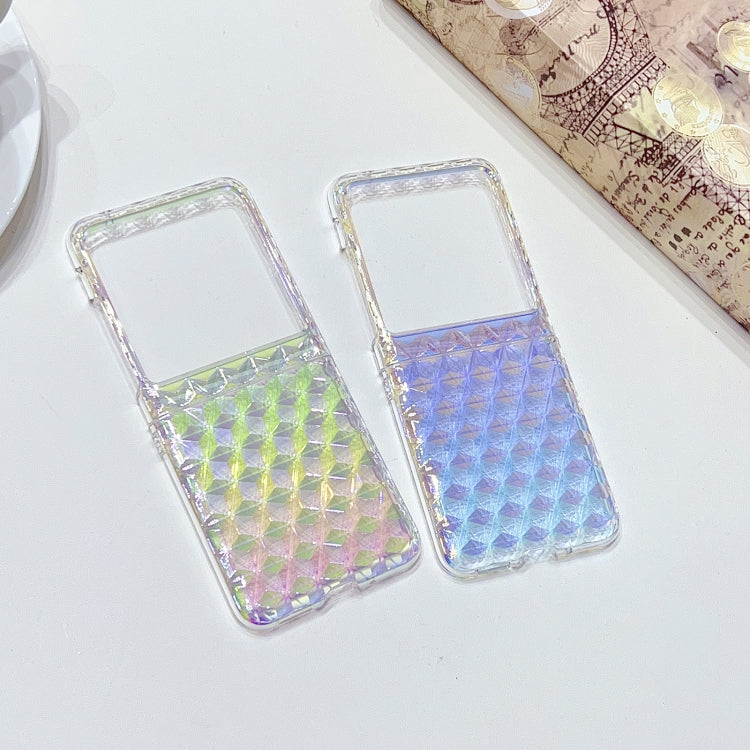 For Motorola Razr 40 Ultra Colorful Diamond Texture PC Phone Case(Gradient Pink Green) by buy2fix