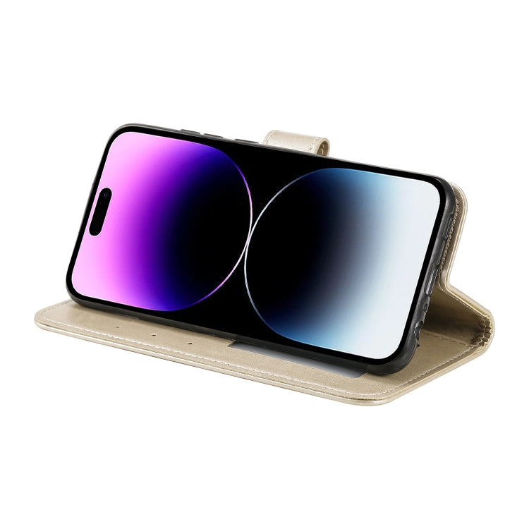 For iPhone 16 Pro Max Totem Flower Embossed Leather Phone Case(Gold) by buy2fix