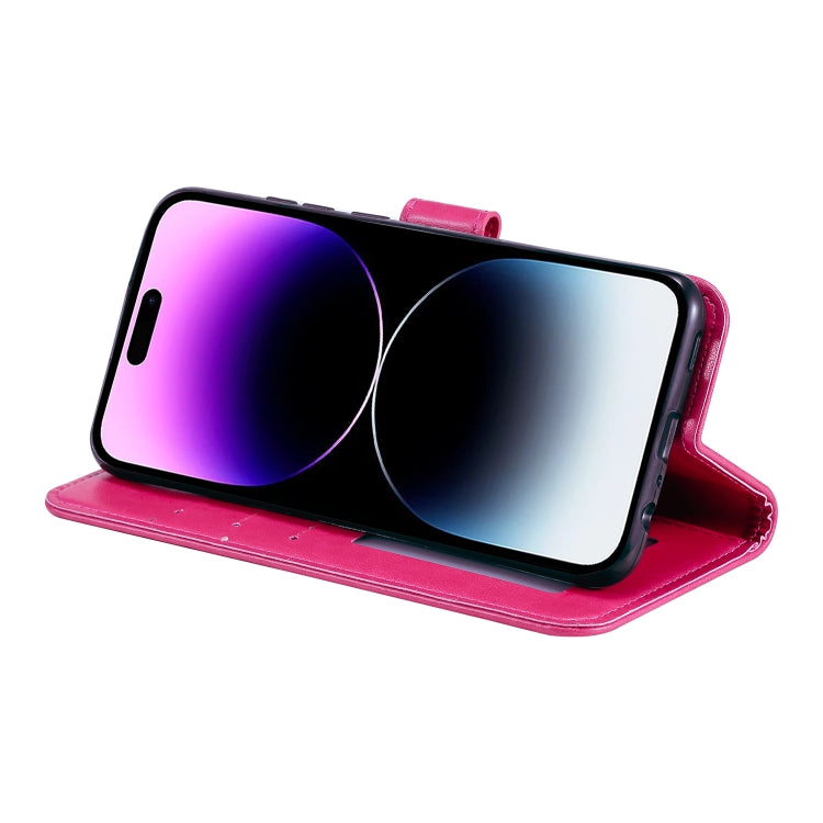 For iPhone 16 Pro Max Totem Flower Embossed Leather Phone Case(Red) by buy2fix