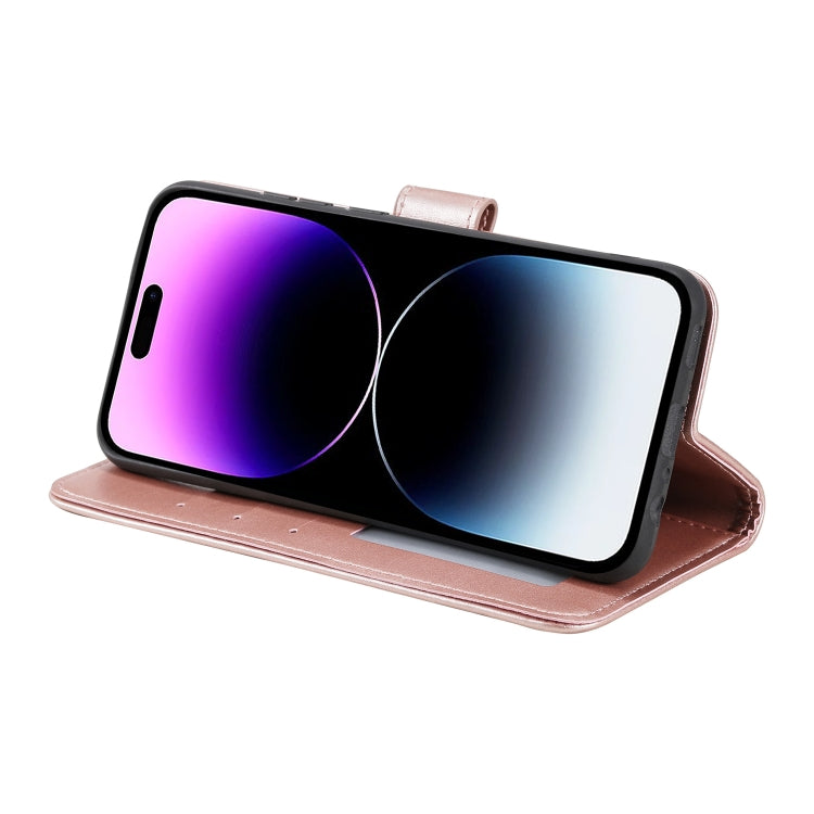 For iPhone 16 Pro Max Totem Flower Embossed Leather Phone Case(Rose Gold) by buy2fix