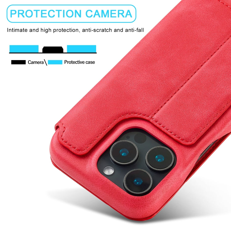 For iPhone 16 Pro Max LC.IMEEKE Hon Ancient Series Flip Leather Phone Case(Red) by LC.IMEEKE