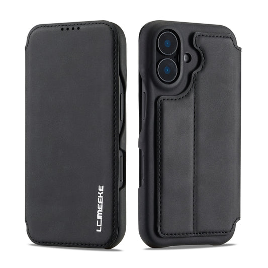For iPhone 15 Plus LC.IMEEKE Hon Ancient Series Flip Leather Phone Case(Black) - iPhone 15 Plus Cases by LC.IMEEKE | Online Shopping UK | buy2fix