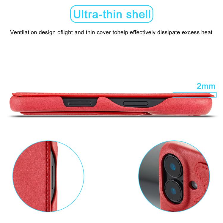 For iPhone 17 LC.IMEEKE Hon Ancient Series Flip Leather Phone Case(Red) - iPhone 17 Cases by LC.IMEEKE | Online Shopping UK | buy2fix