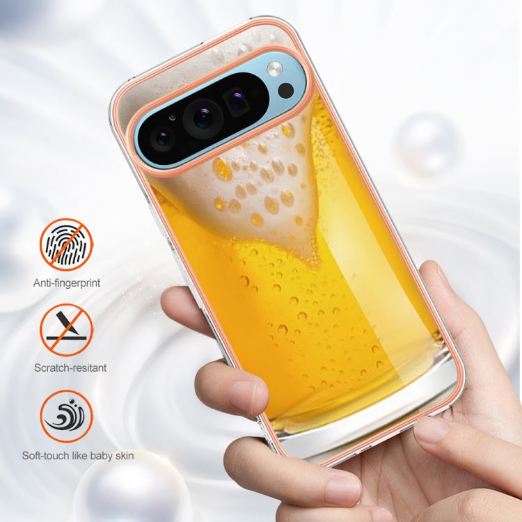 For Google Pixel 9 / 9 Pro Electroplating Dual-side IMD Phone Case(Draft Beer) by buy2fix