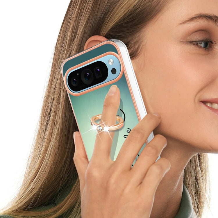 For Google Pixel 9 Pro XL Electroplating Dual-side IMD Phone Case with Ring Holder(Smile) by buy2fix