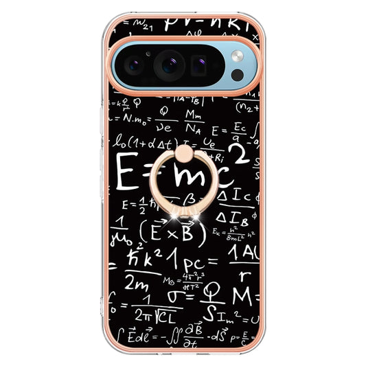 For Google Pixel 9 / 9 Pro Electroplating Dual-side IMD Phone Case with Ring Holder(Equation) by buy2fix