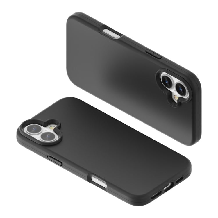 For iPhone 16 Plus Rubber Oil Surface Solid Color Phone Case(Black) by buy2fix