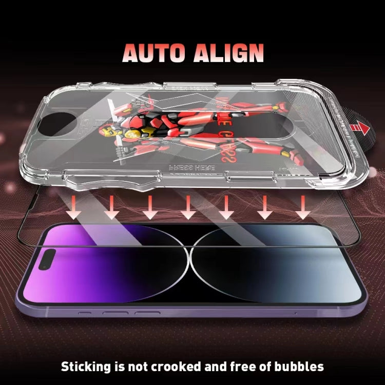 For iPhone 14 Pro Max Easy Install Matte Armor Tempered Glass Film by buy2fix