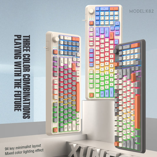 XUNFOX K82 Three-colors 94-Keys Blacklit USB Wired Gaming Keyboard, Cable Length: 1.5m(Bee) by buy2fix
