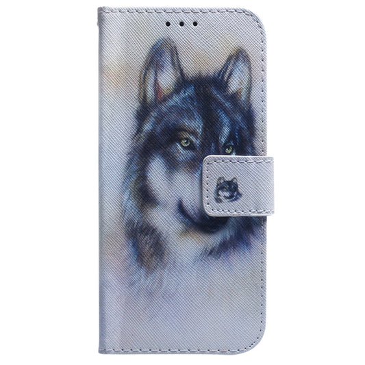 For OnePlus 13 Coloured Drawing Flip Leather Phone Case(White Wolf) by buy2fix