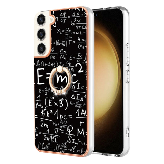 For Samsung Galaxy S23+ 5G Electroplating Dual-side IMD Phone Case with Ring Holder(Equation) by buy2fix