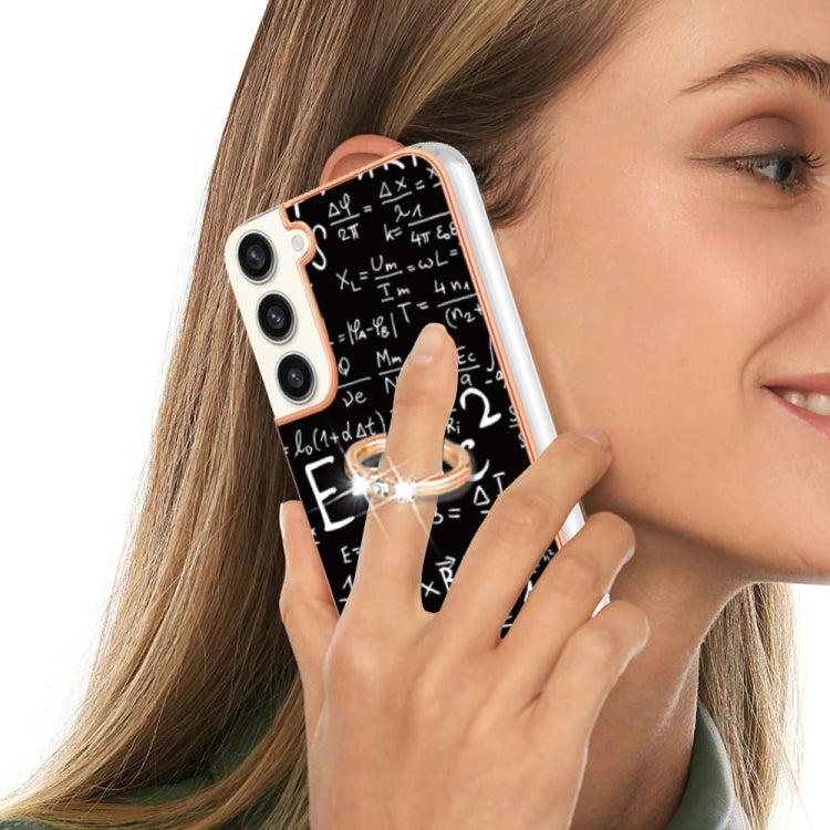For Samsung Galaxy S23+ 5G Electroplating Dual-side IMD Phone Case with Ring Holder(Equation) by buy2fix