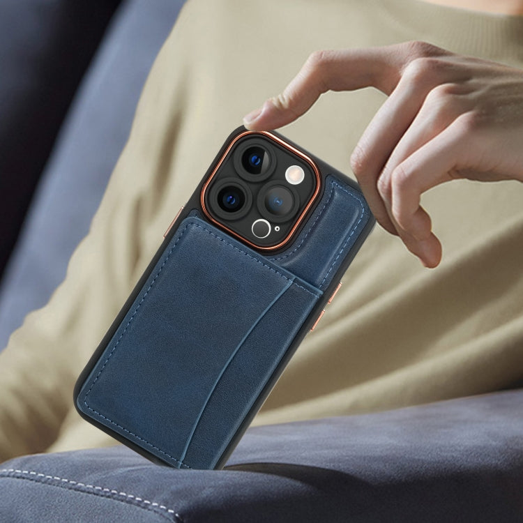 For iPhone 13 Multifunctional Magsafe Magnetic Card Bag Phone Case(Blue) by buy2fix