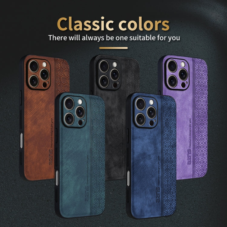 For iPhone 16 Pro Max AZNS 3D Embossed Skin Feel Phone Case(Sapphire Blue) by AZNS