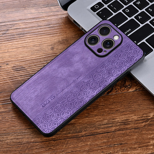 For iPhone 16 Pro Max AZNS 3D Embossed Skin Feel Phone Case(Purple) by AZNS