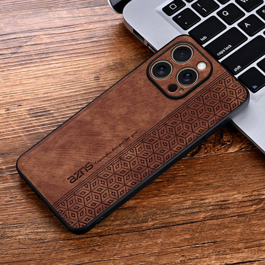 For iPhone 16 Pro Max AZNS 3D Embossed Skin Feel Phone Case(Brown) by AZNS