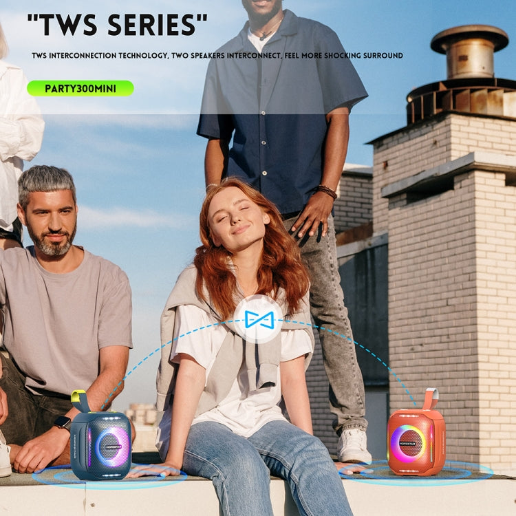 HOPESTAR Party 300mini IPX5 Waterproof Portable Bluetooth Speaker 360 Degree Stereo Outdoor Speaker(Army Green) - Waterproof Speaker by HOPESTAR | Online Shopping UK | buy2fix