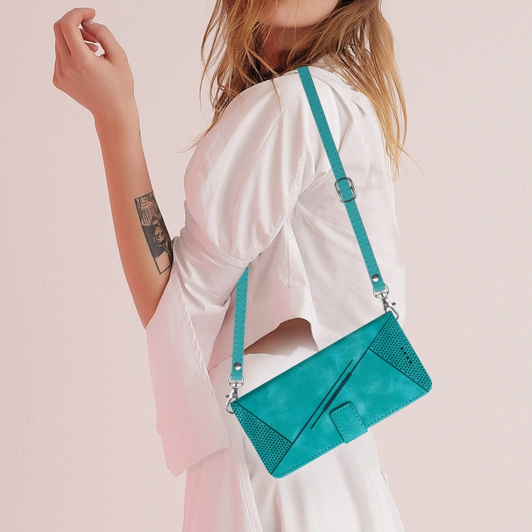 For Samsung Galaxy S24 Dream Triangle Leather Phone Case with Long Lanyard(Green) by buy2fix