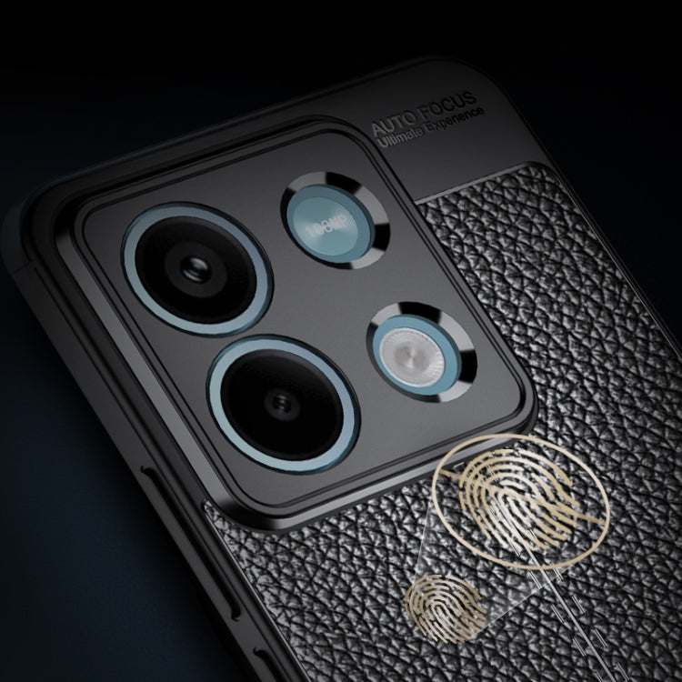 For Xiaomi Redmi Note 13 Litchi Texture Shockproof TPU Phone Case(Black) by buy2fix