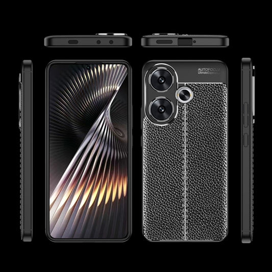 For Xiaomi Redmi Turbo 3 5G Litchi Texture Shockproof TPU Phone Case(Black) by buy2fix
