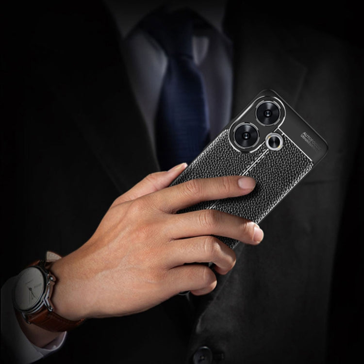 For Xiaomi Redmi Turbo 3 5G Litchi Texture Shockproof TPU Phone Case(Black) by buy2fix