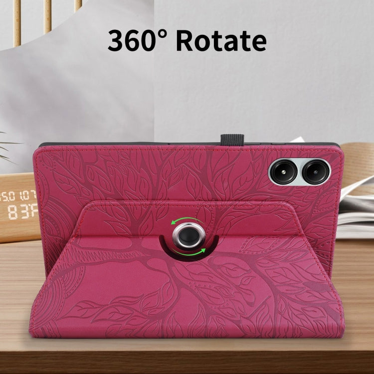 For Xiaomi Redmi Pad Pro 12.1 Tree Life Embossed Rotation Leather Tablet Case(Red) by buy2fix