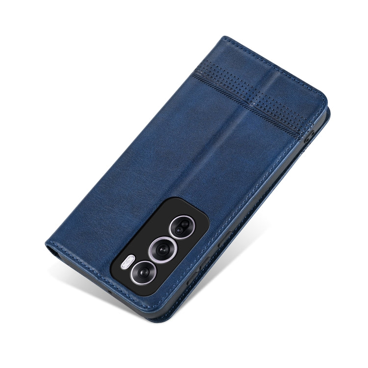 For OPPO Reno12 Global AZNS Magnetic Calf Texture Flip Leather Phone Case(Dark Blue) by AZNS