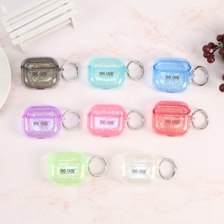 For AirPods 3 Flash Diamond Epoxy Bluetooth Earphone Protective Case(Green) by buy2fix