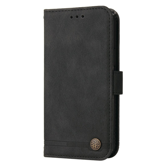 For OnePlus 13 Skin Feel Life Tree Metal Button Leather Phone Case(Black) by buy2fix