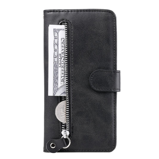 For OnePlus 12 Fashion Calf Texture Zipper Leather Phone Case(Black) by buy2fix