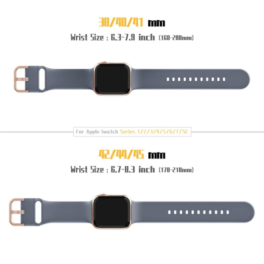 For Apple Watch Series 9 45mm Pin Buckle Silicone Watch Band(Blue Grey) by buy2fix