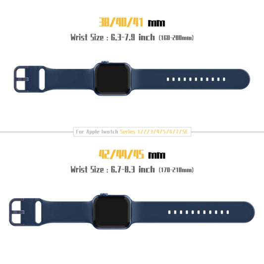 For Apple Watch SE 2023 40mm Pin Buckle Silicone Watch Band(Abyss Blue) by buy2fix