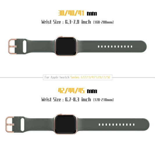 For Apple Watch Series 10 42mm Pin Buckle Silicone Watch Band(Olive) - Watch Bands by buy2fix | Online Shopping UK | buy2fix