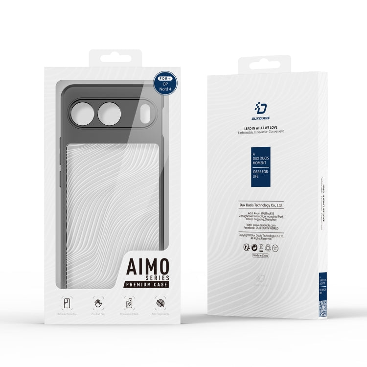 For OnePlus Nord 4 DUX DUCIS Aimo Series TPU + PC Frosted Feel Phone Case(Black) by DUX DUCIS