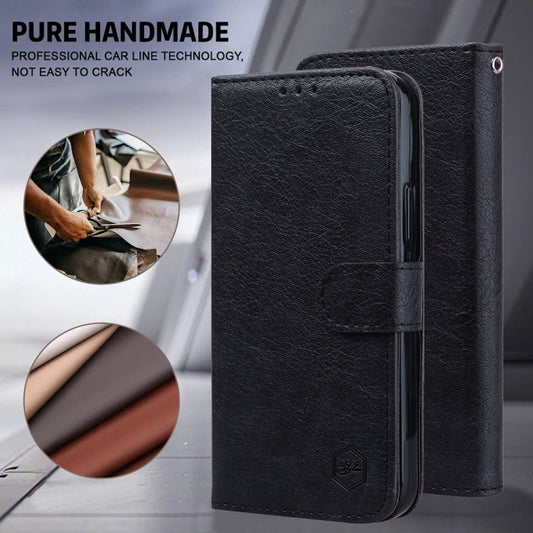 For Google Pixel 9 Skin Feeling Oil Leather Texture PU + TPU Phone Case(Black) by buy2fix