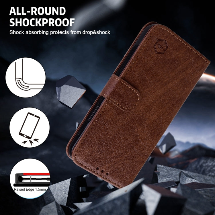 For Google Pixel 9 Skin Feeling Oil Leather Texture PU + TPU Phone Case(Brown) by buy2fix